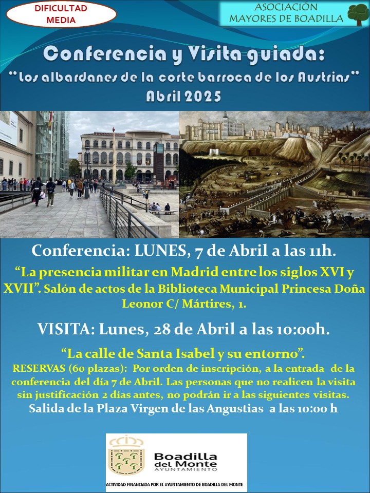 CONFERENCIA Y VISITA GUIADA POR MADRID ABRIL